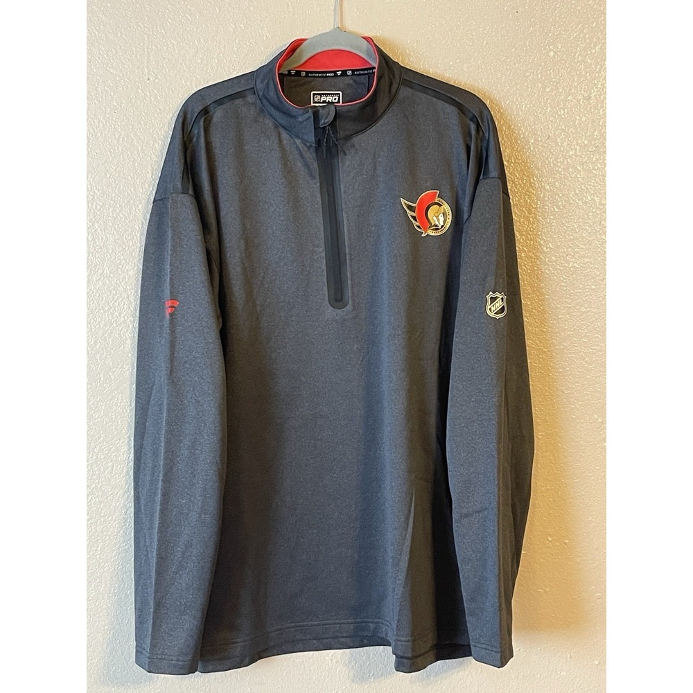 Men's 2XL NWOT‎ Ottawa Senators Fanatics Authentic Pro 1/4-Zip Pullover Jacket